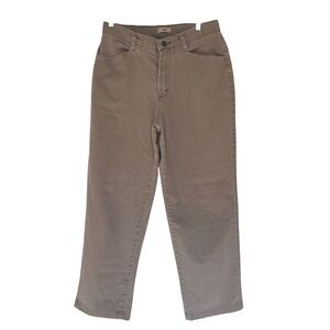 Y2K Lee Women's Chino Pants Size 8 SP Brown Stretch Cotton 2000s‎ Vintage